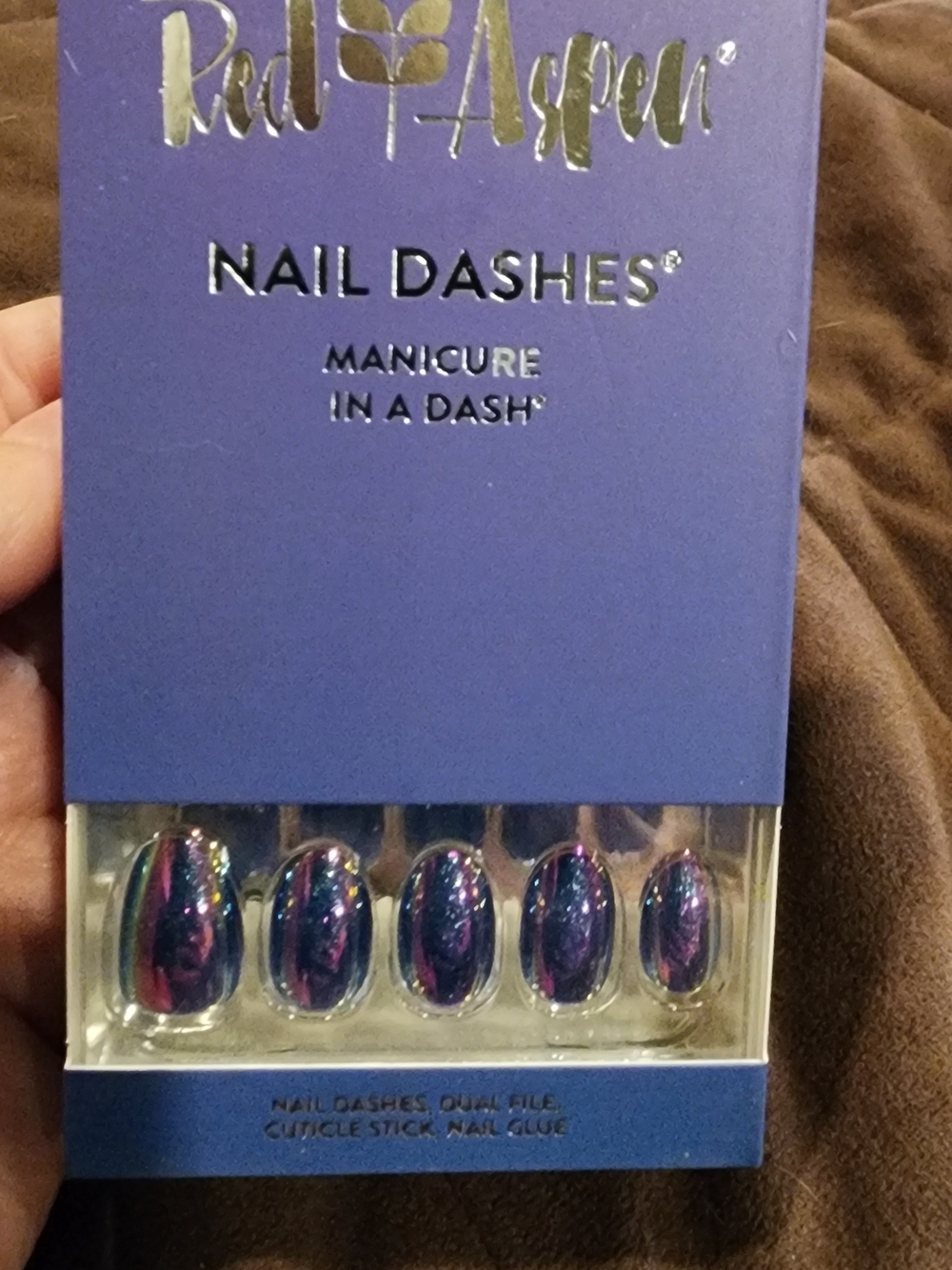BNIB Red Aspen Mix A Drink, Mae Purple Iridescent Nail Dash Set